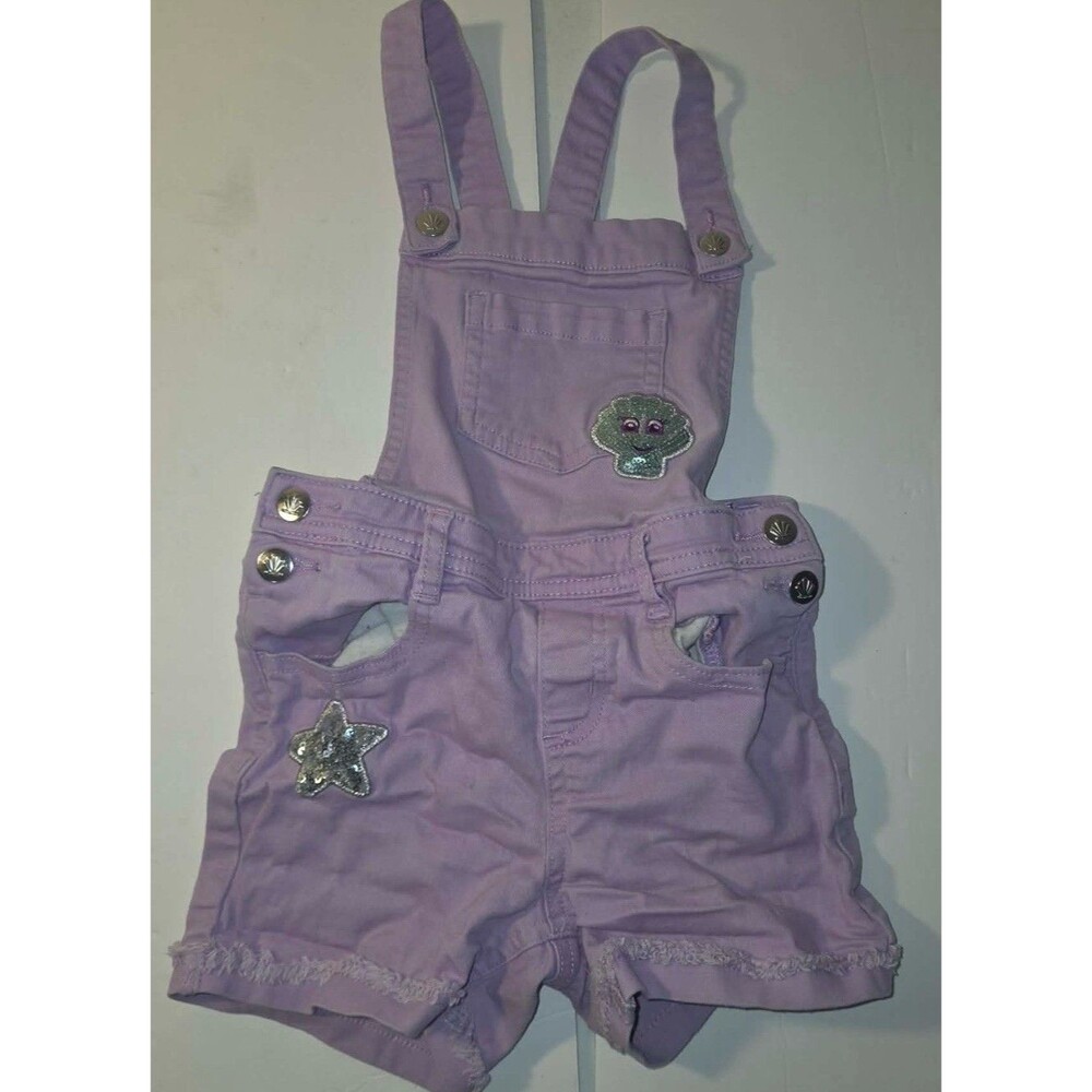 365 KIDS Light Purple Short Overalls Size 4 Shortalls sequin accents